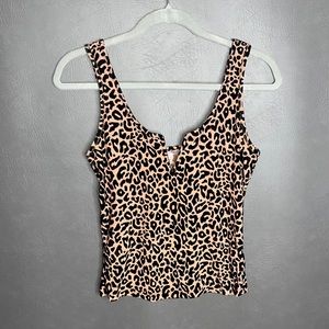 Grehy cheetah velvet tank top